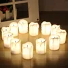 12 Stück/Set Halloween-LED-Kerzen, flammenlose Timer-Kerze, Teelichter, batteriebetriebene elektrische Lichter, flackerndes Teelicht für Hochzeit, Geburtstag