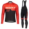 Scott Team Bisiklet Jersey Bib Pantolon Su Takım Erkekler Uzun Kollu MTB Bisiklet Kıyafetleri Yol Bisiklet Giysileri Yüksek Kalite Açık Mekan Spor Giyim Y22394