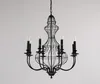 American Vintage Iron Chandelier Light Duplex Staircase Restaurant Living Room Villa Chandeliers Lighting Lustre Free Shipping MYY