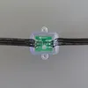 18AWG 100 Sztuk / zestaw kwadratowy 5 V UCS1903 Adresowany LED Pixel Light, RGB Pełny kolor Smart Node Module; wszystkie czarne drut, wodoodporny IP68