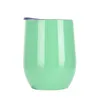 12oz Wine Tumblers Egg Tumbler Stemless Tumbler Rostfritt stål Dubbelmurat med lock blandade färger Alternativ4164744