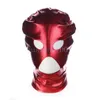 Bondage Patent Leather Hood Full Mask Mouth Open Club Party Doomsday Costume Sexy Toys #R34