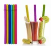 Hot Silicone Drinking Straws Set Straight Bent Flexible Reusable Straws With 2pcs Cleaning Brushes 8pcs/set Silicone Straw 4688