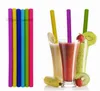 Hot Silicone Drinking Straws Ställ Rak Bent Flexibla Återanvändbara Straws Med 2st Rengöring Borstar 8PC / Set Silikon Straw 4688