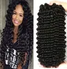 Partihandel 3 buntar Virgin Human Hair Indian Curly Wave Bundles Deep Curly Hair Weaves Peruvian Cheap Remy Human Hair