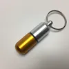 Pill Box Keychain Metal Container Aluminum Pill Medicine Box Holder Keychain Storage Boxes