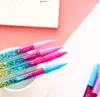 Cute 0.5mm Fairy Stick Ballpoint Pen Drift Sand Glitter Crystal Pen Rainbow Color Creative Ball Pen Kids Gift Novelty Stationery GB17