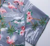 3D streetwear manga corta estampado floral camisas de vestir estilo de playa hawaiana 3D Flamingo flores impresas camisas casuales para hombres