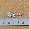 100 st Antik Silver Angel Wing Lobster Spännen Charm Hängen för smyckestillverkning Armband Halsband DIY Tillbehör 15x35.5mm A-494b