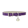 16 Colors Pet Collar With Bell Puppy Cat Strap Necklace PU Material Adjustable Bell Cat Collar Pets Acessorios