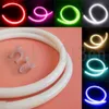 Super Bright 220V 2835 LED Neon Sign Tube Belt Flexible Strip Light Rope 360 Round Circle 120LEDs / m 12W IP67 Étanche US EU Plug pour Club Fenêtre Avant Décorer