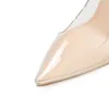 AIYKAZYSDL Women Sandals PVC Pointed Toe Clear Transparent High Heel Pumps Stilettos 2018 Slingback Wedding Dress Shoes Summer