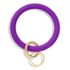 New trendy fashion ins designer cute lovely silicone rubber convenient keychain bangle bracelet for woman