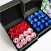 Valentine's Day Square Drawer Creative Jewelry Necklace Box Wooden Double Fleece Everlasting Flower Gift Box Flower Box