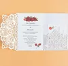 Elegant kortinbjudan Anpassad Pocket Tri Folding Business Invitation Card White Blue Flower Laser Cuttingno Inner No Enruv8086095