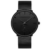 Neue einfache Design wasserdichte Edelstahl Mesh ultradünne Zifferblatt Herrenuhr Top Quarz Relogio Masculino