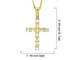 Hip Hop in lega oro argento croce collana pendente religiosa ghiacciata con strass croccpix collana per uomo catena cubana gratis accessori giovey