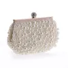 2017 handgemaakte hoge kwaliteit mode perfecte vrouwen parel boog satijn rhinestone clutch bags handtas portemonnee avondtas banket tassen