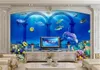Özel Fotoğraf 3d Duvar Kağıdı Sualtı Dünyası Sualtı Saray 3D Kapalı TV Arka Plan Duvar Dekorasyon Duvar Kağıdı