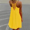 5XL Büyük Boy Kadın Yaz Şifon Kısa Elbise 2019 Seksi Kolsuz Backless Casual Mini Kısa Plaj Elbiseleri Vestidos Sundress