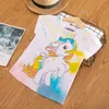 Neonate Unicorn T-shirt solido del fumetto breve lettera manica Pullover bambini casuale ragazze del fumetto della ragazza dei vestiti del bambini 2-6T 07