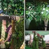 Искусственный зеленый Vine Ivy Ветвь листьев растения стена висячей Пластиковое Rattan Grass Бонсай Свадебного декор Цветы аксессуары