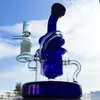 Klein Recycler Glass Bongs Hookahs 4mm Thickness 14mm Female Joint Tornado Recycler Water Pipes Showerhead Perc High Quality Oil Dab Rigs With Heavy Base