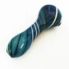 12cm Glass Hand Pipes Silver Fumed Colorful Herb Bowl Smoking Pipe