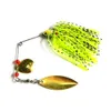 HENGJIA 60 pc/lot spinnerbait leurres de pêche peluches rotation lame d'appât métal dur tête de plomb brochet poisson-chat buzzbaits paillettes cuillères 14.8g