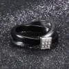 New Fashion guys CZ Cubic Zirconia Titanium Stainless Steel and Ceramic Cross Womens Ring guys Lovers Jewelry Gifts for Sale Wholesale