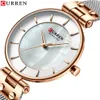 CURREN Creative Simple Quartz Watch Women's Dress Steel Mesh Watches New Clock Ladies Bracelet Watch relogios feminino