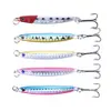 Hengjia New Metal Jiging Bait Hard Bly Fiske Lure Fiskefiler med Treble Hook 6 # HOOK 14g 7cm