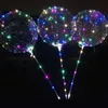 Bobo Ballon LED Boule Clignotante avec 70cm Pôle 3M Chaîne Ballon à Air Transparent Lumineux Lumineux Ballons Brithday Mariage Home Party Decor