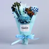 Mors dag Torkad blomma bukett Box Konstgjorda Torkade Blommor Bouquet Mors dag Mini Bouquet PVC Presentförpackning