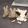 10 pezzi di coniglio pasquale adorabili 3D fai da te creativi decorazioni per la casa in legno abbellimenti ritagli artigianali ornamento coniglietto