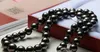 Envío Gratis impresionante 11-12mm negro rojo collar de perlas 18 pulgadas