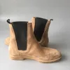 Fabriksuttag Ny lista Kanyewest Boots Matte Suede High-Top Shoes British Tide Martin Äkta Läder Slip på stövlar