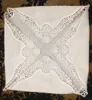 Set of 12 Home Textiles White Ladies Handkerchief 12 inch Embroidered crochet lace edges hankies hankyFor Bridal Gifts