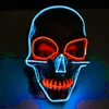 EL lumière froide masque de surbrillance mode horreur effrayant crâne couleur mélangée LED masque de lueur pour la fête de vacances Halloween Noël