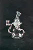 Color 3 tube wig smoking pipe , glass hookah,carta recycler oil rig bong, e14mm joint, welcome to order