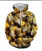 Mens Designer Hoodies for Women Men Couples Sweatshirt Lovers 3D Bee Hoodies Coats Hooded Pullovers Tees Clothing R208