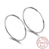 Minimalistisk 925 Sterling Silver Stora Hoop Örhängen Kvinna Big Round Circle Buckle Örhängen Hoop Ear Rings för damer SE134