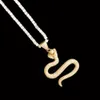 Ciondolo collane serpente animale 4mm catena tennis oro argento colore Bling zircone cubico gioielli collana hip-hop da uomo