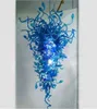 Lampade a sospensione soffiate a bocca al 100% CE UL Vetro borosilicato in stile Murano Dale Chihuly Art Lampada da soffitto a sospensione a sospensione blu cobalto