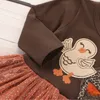 赤ちゃんガールドレス感謝祭の七面鳥プリンセスドレスレースチュール幼児ガールズドレスデザイナー幼児服ブティックベビー服DHW4098