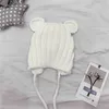 Şeker Renkler Çocuklar Kış Örme Kedi Kulak Sıcak Şapka Şapka Topu Beanie Örgü Crochet erkekler kızlara Isınma