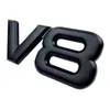 10個自動金属合金3D V8ロゴカーバッジデカールクロームV8サイドウィングエンブレムステッカーカースタイリング