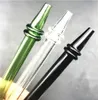 New Mini Nector Collector Pipe Colored Pen Style Nectar Collectors Straight Tube 13cm Pyrex Glass Oil Burner Pipes Quartz Mouth Piece Dab Straw