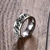 8mm Cool Black Spinner Chain Ring voor Mannen Goud Kleur Roestvrijstalen Draaibare Links Punk Vintage Ring Groothandel