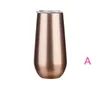 6oz Egg Cups Wine Tumbler Beer Mokken Champagne Fluit Tuimelaar Roestvrij staal Rose Gold Thermos Vacuümfles met Deksels 17 Kleuren